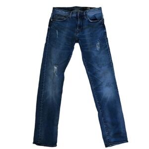 Armani Exchange A|X Straight Fit J16 Jeans 28 X 31 Distressed Blue Dark Wash EUC